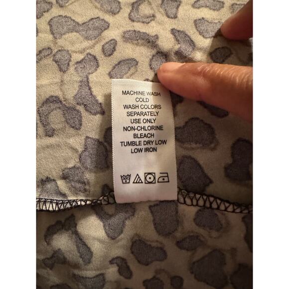 Ellos 1X (22–24) Leopard Print A-Line Knit Dress – Soft Stretch with ¾ Sleeves - Picture 7 of 7